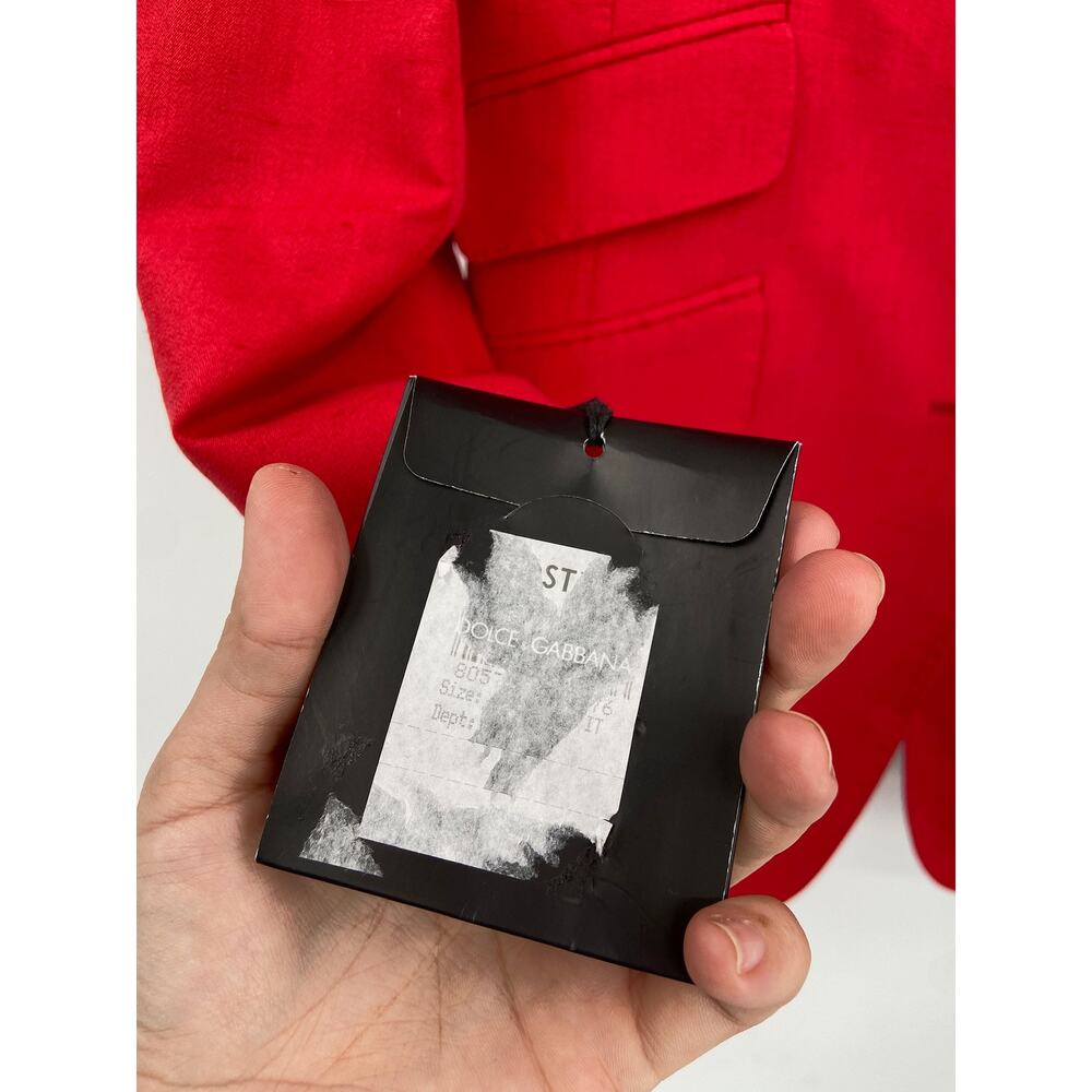 Dolce & Gabbana Silk Blend Single Breasted Blazer Women Size 46/10‎ Red NEW - Picture 12 of 15